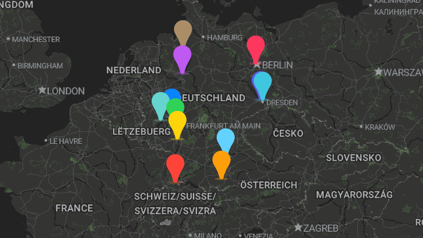 Map of company locations