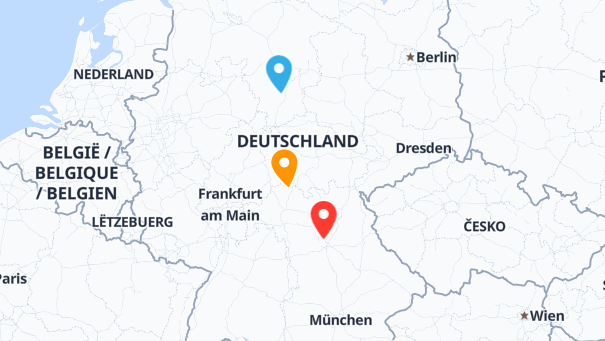 Map of company locations