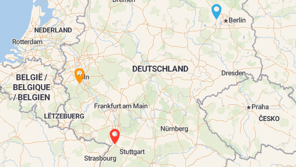 Map of company locations