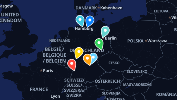 Map of company locations