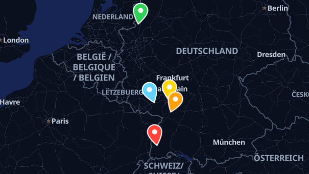 Map of company locations