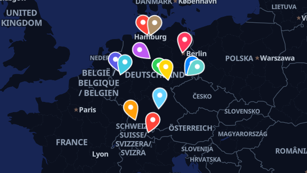 Map of company locations