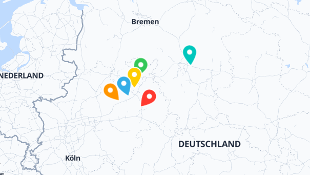 Map of company locations