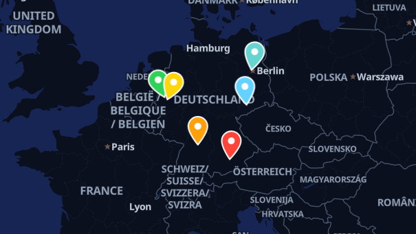 Map of company locations