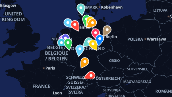 Map of company locations