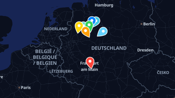 Map of company locations