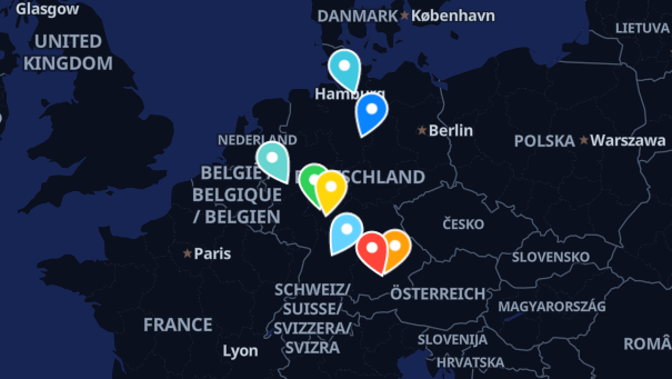Map of company locations