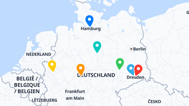 Map of company locations