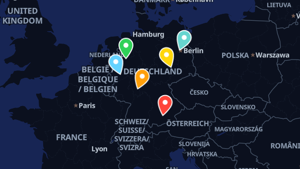 Map of company locations