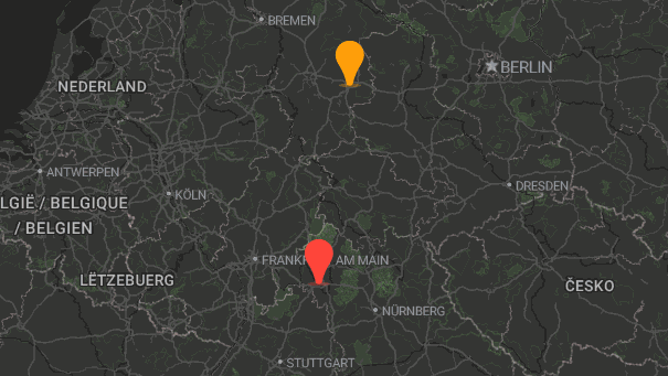 Map of company locations
