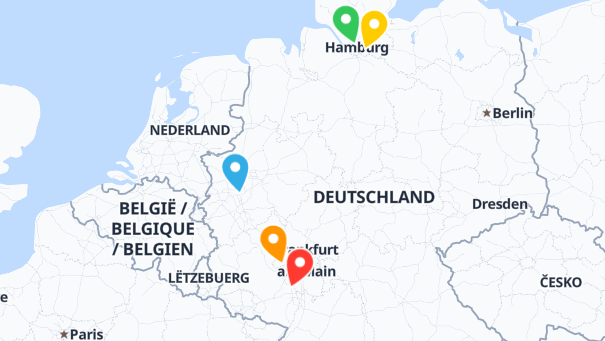 Map of company locations