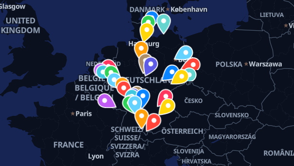 Map of company locations