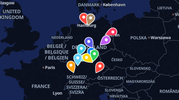 Map of company locations