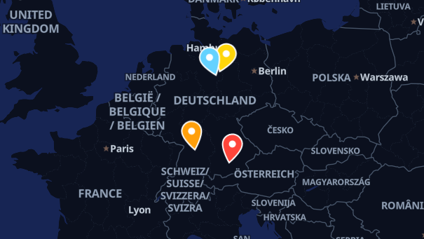 Map of company locations