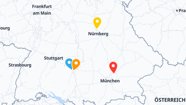 Map of company locations