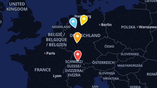 Map of company locations