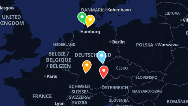 Map of company locations
