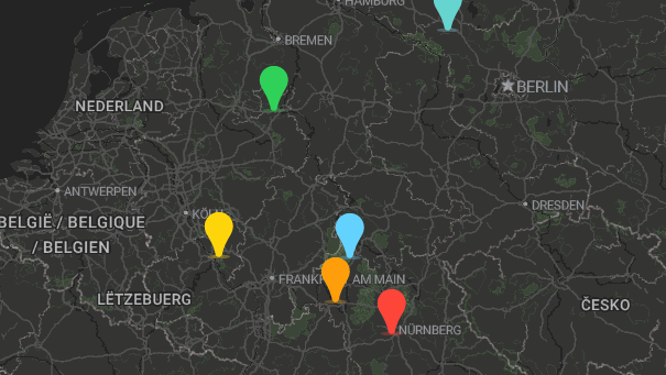 Map of company locations