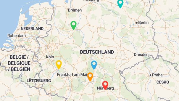 Map of company locations