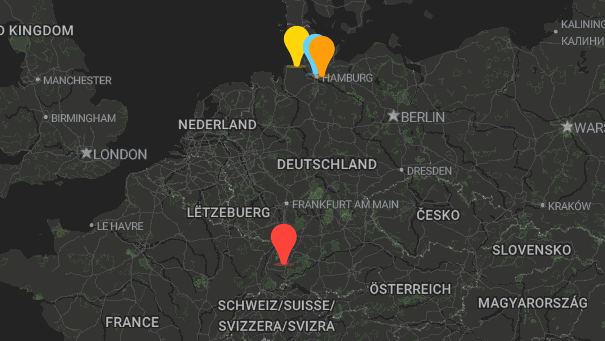 Map of company locations