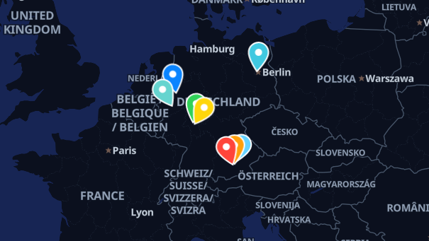 Map of company locations
