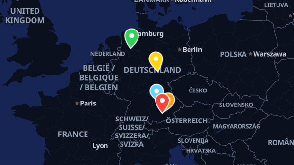 Map of company locations