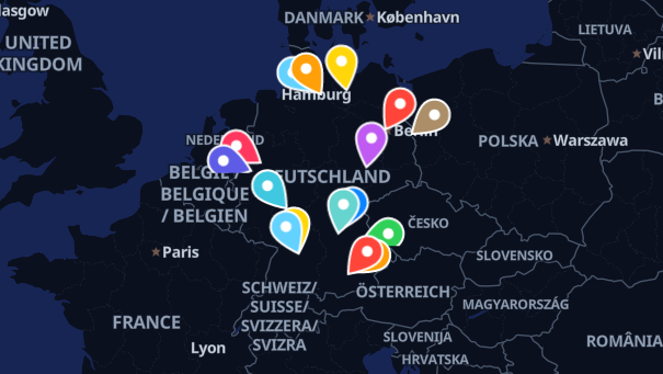 Map of company locations