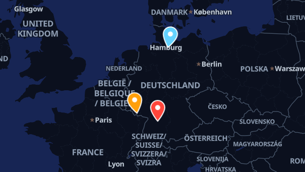 Map of company locations