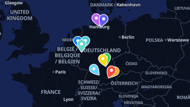 Map of company locations
