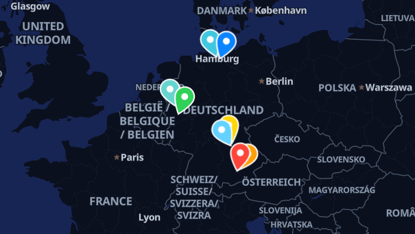 Map of company locations