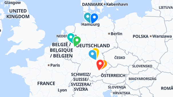 Map of company locations
