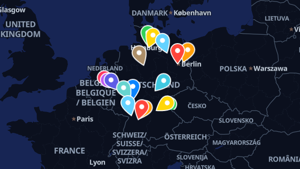 Map of company locations
