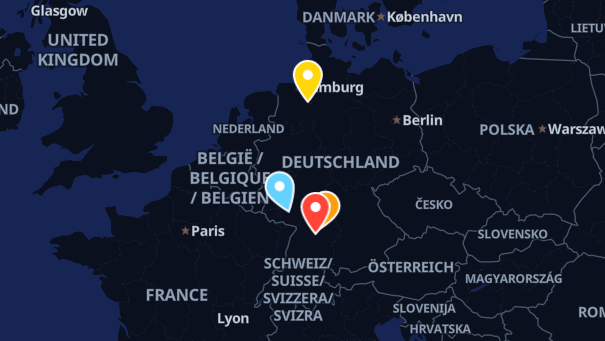 Map of company locations