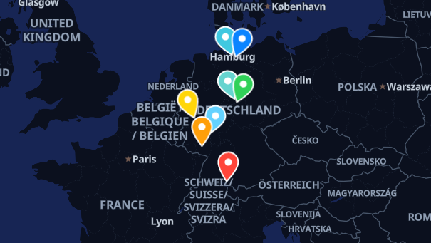 Map of company locations