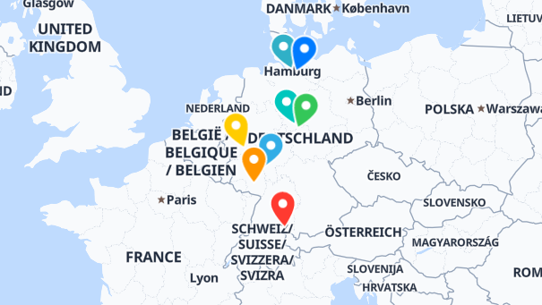 Map of company locations