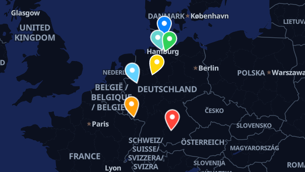 Map of company locations