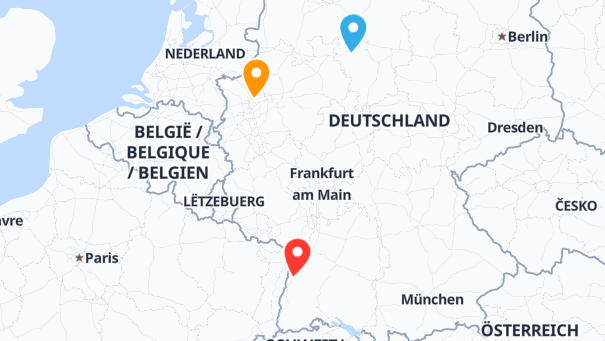 Map of company locations