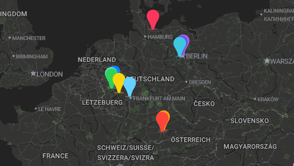 Map of company locations