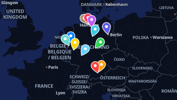 Map of company locations