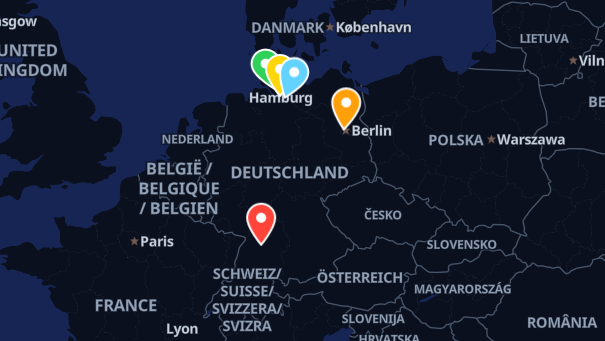 Map of company locations