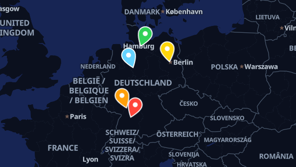 Map of company locations