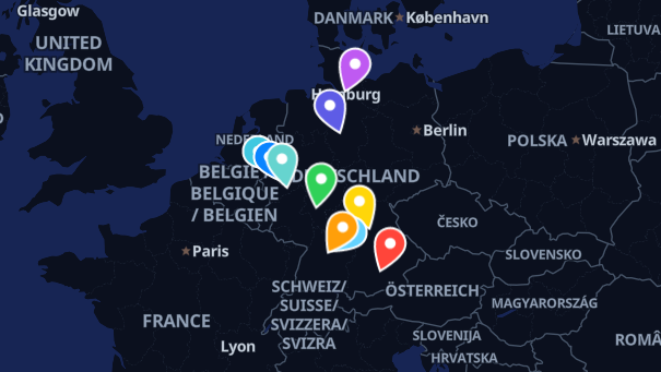 Map of company locations