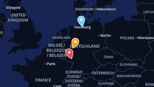 Map of company locations