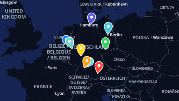 Map of company locations
