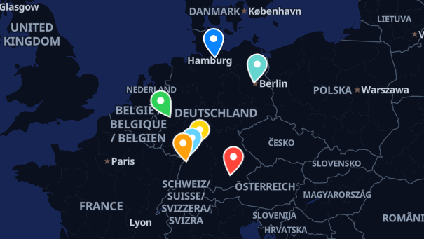 Map of company locations