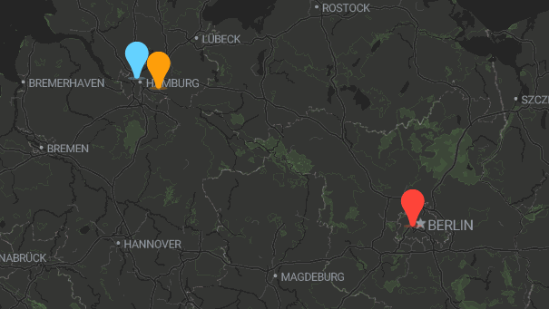 Map of company locations