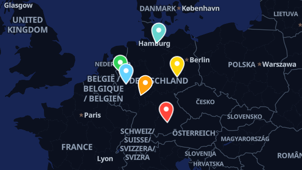 Map of company locations