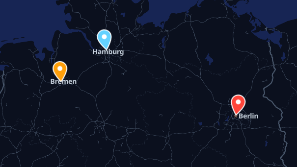 Map of company locations