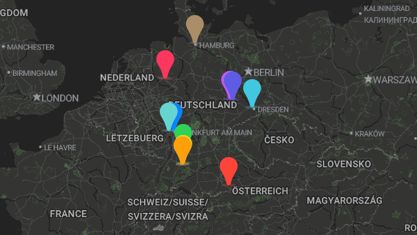 Map of company locations