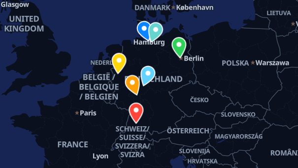 Map of company locations